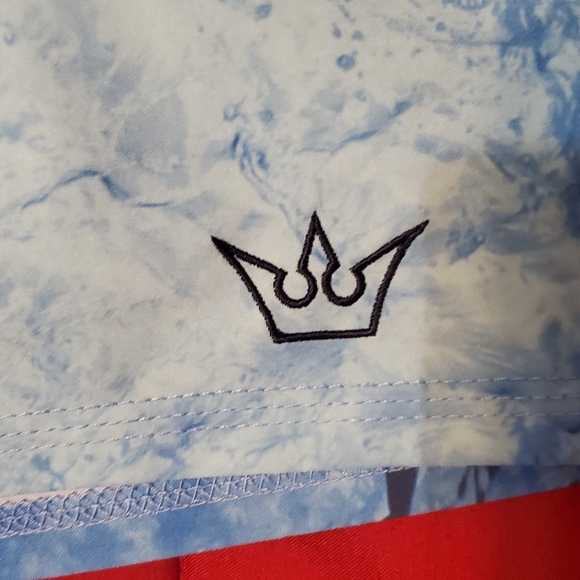 Blue Shark Print Swim Shorts - Picture 3 of 4